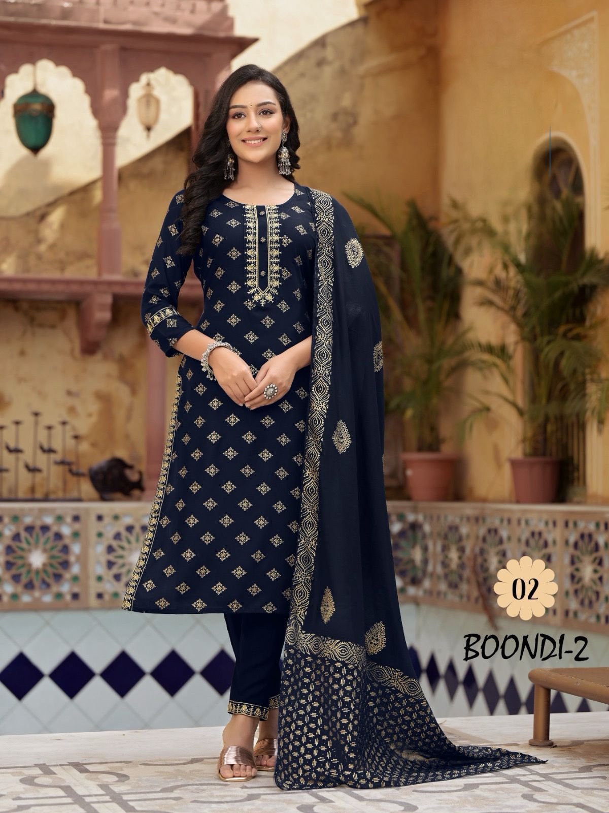 Boondi 2 By Kiya Rayon Printed Kurti With Bottom Dupatta Catalog